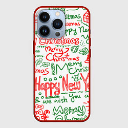 Чехол iPhone 13 Pro Новогодняя атмосфера merry christmas