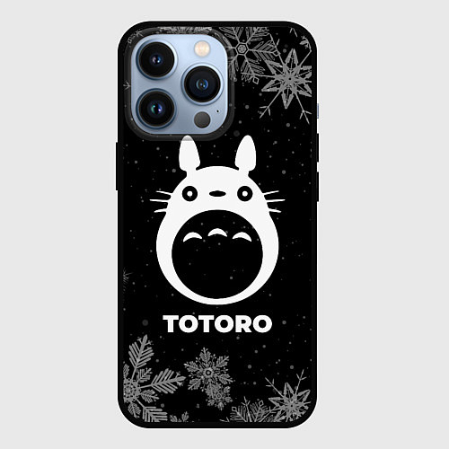 Чехол iPhone 13 Pro Снежный Totoro / 3D-Черный – фото 1