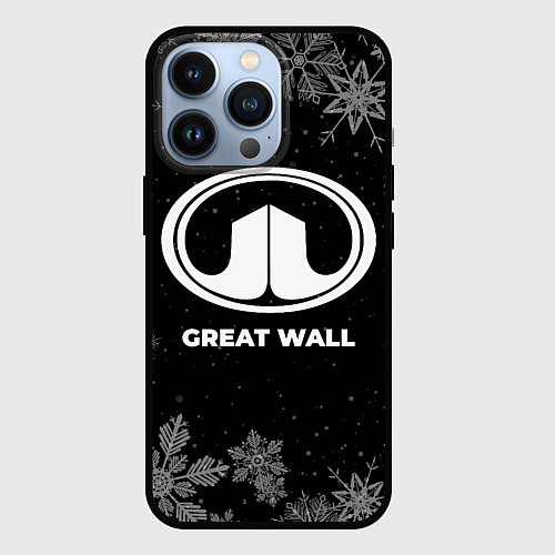 Чехол iPhone 13 Pro Снежный Great Wall / 3D-Черный – фото 1