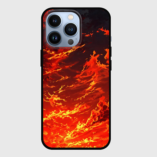 Чехол iPhone 13 Pro Багровый огненный закат / 3D-Черный – фото 1