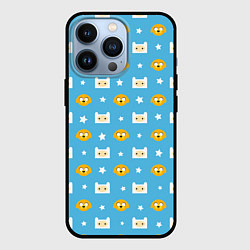 Чехол для iPhone 13 Pro Время приключений паттерн, цвет: 3D-черный