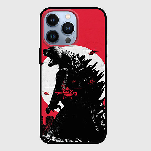 Чехол iPhone 13 Pro Godzilla destroys the city / 3D-Черный – фото 1