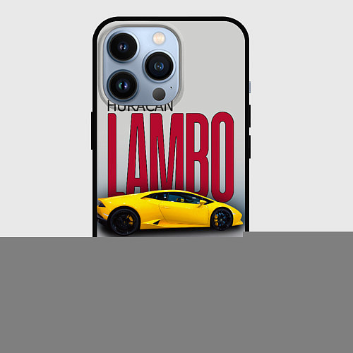 Чехол iPhone 13 Pro Итальянский гиперкар Lambo Huracan / 3D-Черный – фото 1