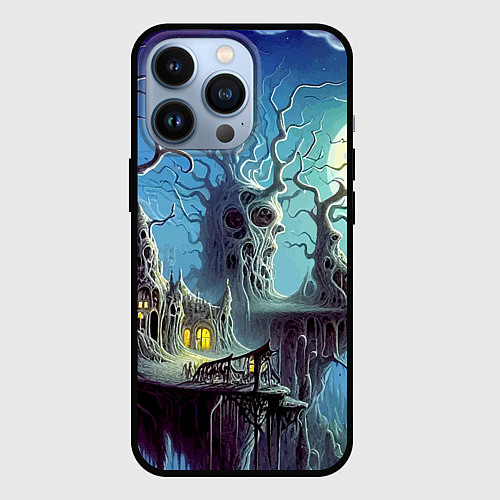 Чехол iPhone 13 Pro Коттедж ведьмы - нейроарт фантазия / 3D-Черный – фото 1