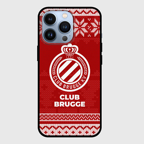 Чехол iPhone 13 Pro Новогодний Club Brugge / 3D-Черный – фото 1