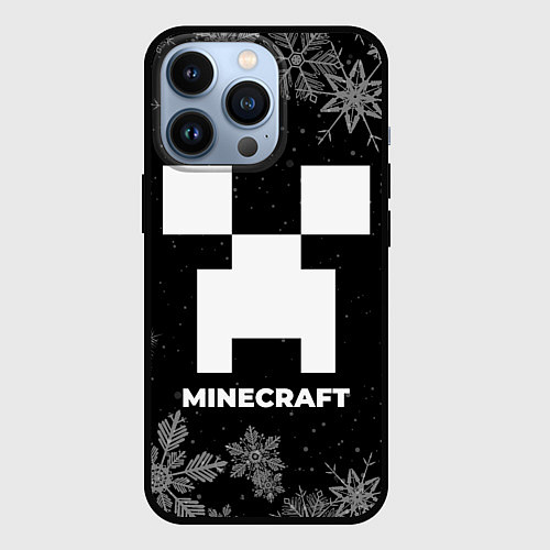 Чехол iPhone 13 Pro Снежный Minecraft / 3D-Черный – фото 1