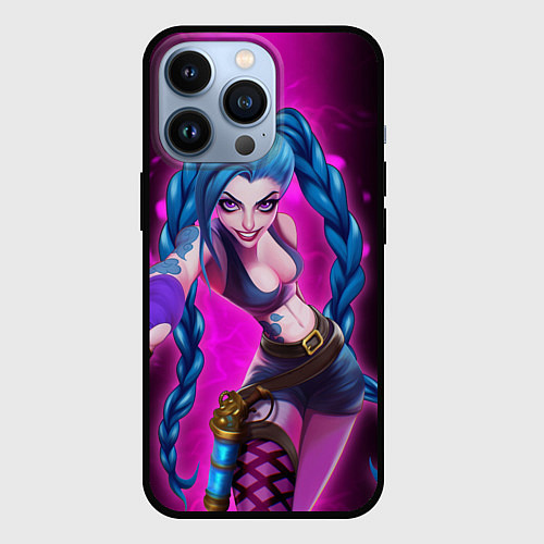 Чехол iPhone 13 Pro Jinx Arcane League of Legends game / 3D-Черный – фото 1