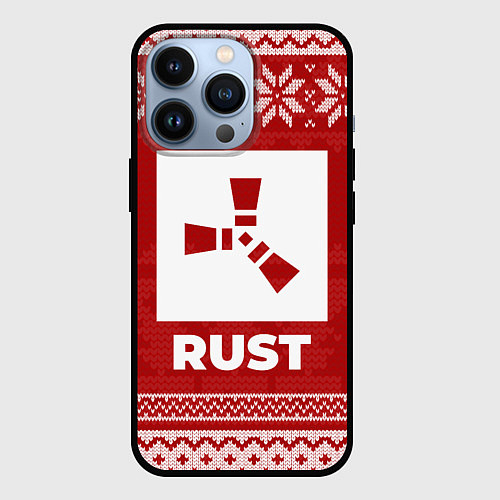 Чехол iPhone 13 Pro Новогодний Rust / 3D-Черный – фото 1