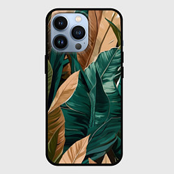 Чехол для iPhone 13 Pro Крупные листья в тропиках, цвет: 3D-черный