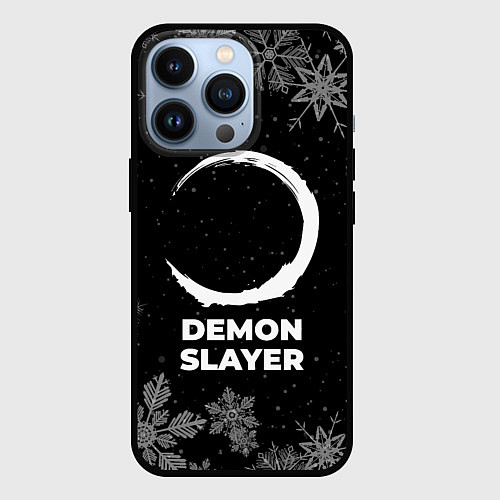 Чехол iPhone 13 Pro Снежный Demon Slayer / 3D-Черный – фото 1