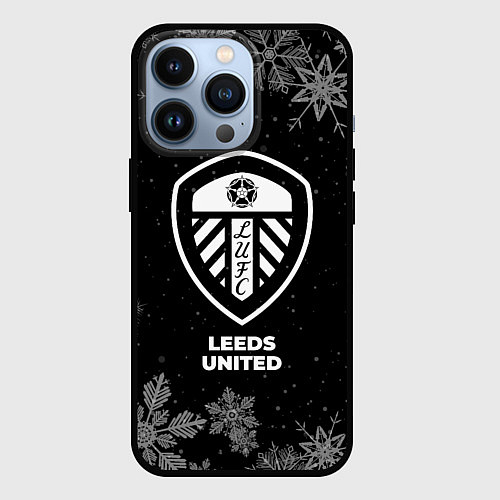 Чехол iPhone 13 Pro Снежный Leeds United / 3D-Черный – фото 1