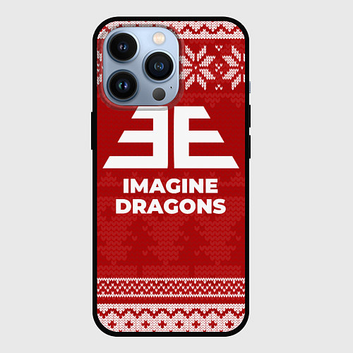 Чехол iPhone 13 Pro Новогодний Imagine Dragons / 3D-Черный – фото 1