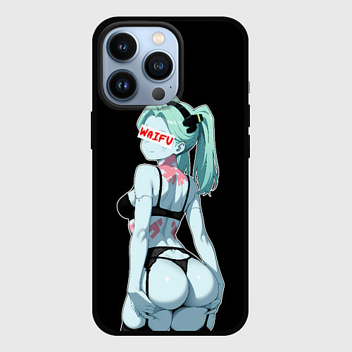 Чехол iPhone 13 Pro Rebecca waifu - Cyberpunk / 3D-Черный – фото 1