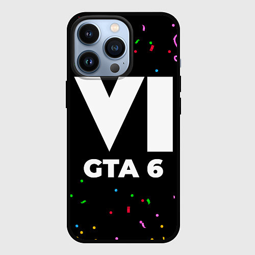 Чехол iPhone 13 Pro GTA 6 конфети / 3D-Черный – фото 1