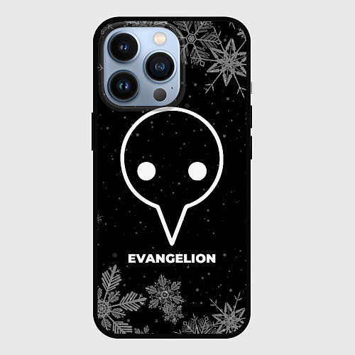 Чехол iPhone 13 Pro Снежный Evangelion / 3D-Черный – фото 1