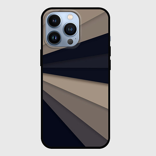 Чехол iPhone 13 Pro Фрактальные линии / 3D-Черный – фото 1