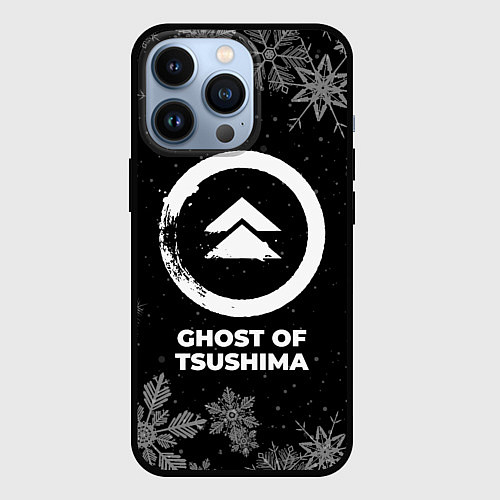 Чехол iPhone 13 Pro Снежный Ghost of Tsushima / 3D-Черный – фото 1