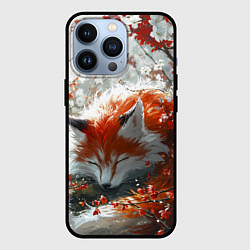 Чехол для iPhone 13 Pro Милая лисичка в лесу, цвет: 3D-черный