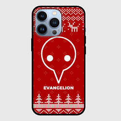 Чехол для iPhone 13 Pro Новогодний Evangelion с оленями, цвет: 3D-черный