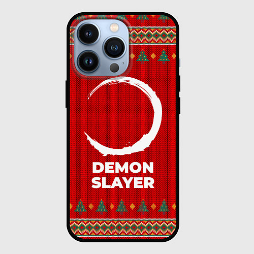 Чехол iPhone 13 Pro Demon Slayer new year / 3D-Черный – фото 1