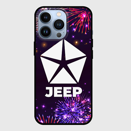 Чехол iPhone 13 Pro Праздничный Jeep / 3D-Черный – фото 1