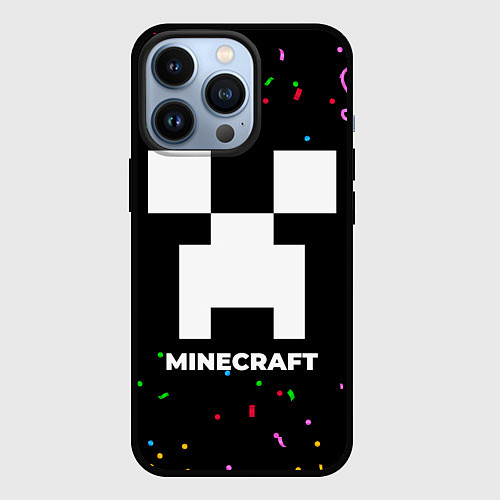 Чехол iPhone 13 Pro Minecraft конфети / 3D-Черный – фото 1