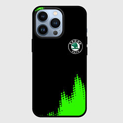 Чехол iPhone 13 Pro Skoda краски зеленые