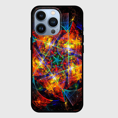 Чехол iPhone 13 Pro Оптический дым текстура / 3D-Черный – фото 1