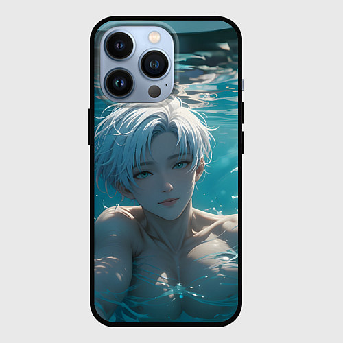 Чехол iPhone 13 Pro Парень в бассеине / 3D-Черный – фото 1