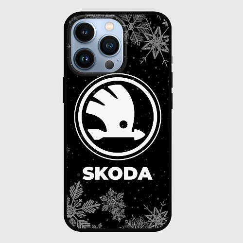 Чехол iPhone 13 Pro Снежный Skoda / 3D-Черный – фото 1