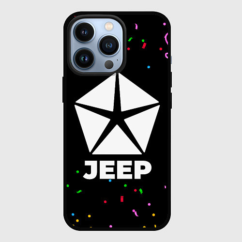 Чехол iPhone 13 Pro Jeep конфети / 3D-Черный – фото 1