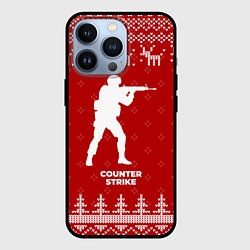 Чехол iPhone 13 Pro Новогодний Counter Strike с оленями