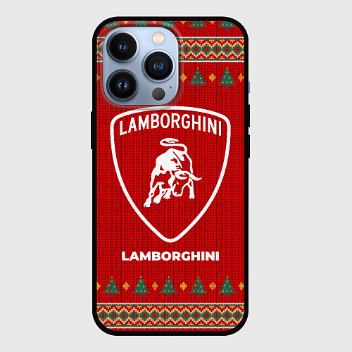 Чехол iPhone 13 Pro Lamborghini new year / 3D-Черный – фото 1