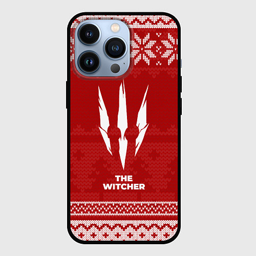 Чехол iPhone 13 Pro Новогодний The Witcher / 3D-Черный – фото 1