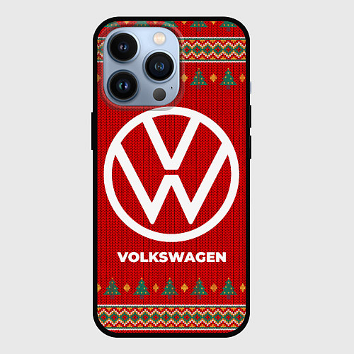 Чехол iPhone 13 Pro Volkswagen new year / 3D-Черный – фото 1
