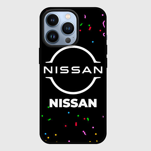 Чехол iPhone 13 Pro Nissan конфети / 3D-Черный – фото 1