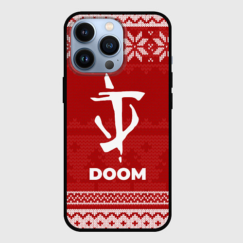 Чехол iPhone 13 Pro Новогодний Doom / 3D-Черный – фото 1