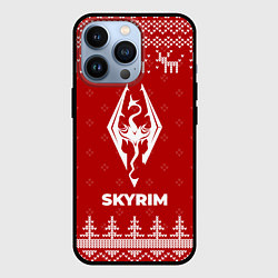 Чехол iPhone 13 Pro Новогодний Skyrim с оленями