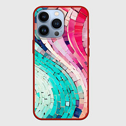 Чехол iPhone 13 Pro Волнистые розово-голубые плитки