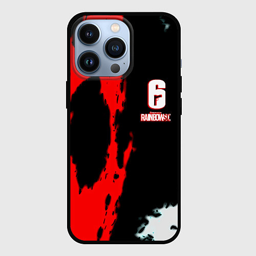 Чехол iPhone 13 Pro Rainbow six краски абстрактные / 3D-Черный – фото 1