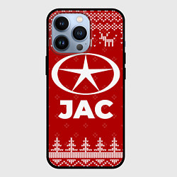 Чехол для iPhone 13 Pro Новогодний JAC с оленями, цвет: 3D-черный