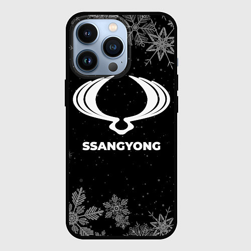 Чехол iPhone 13 Pro Снежный SsangYong / 3D-Черный – фото 1