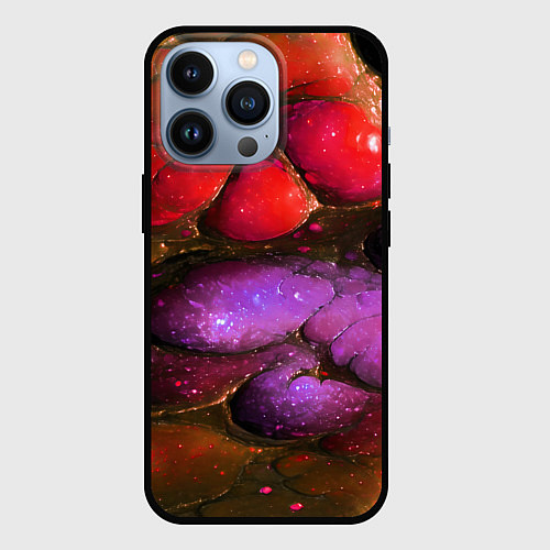 Чехол iPhone 13 Pro Инопланетная субстанция красная / 3D-Черный – фото 1