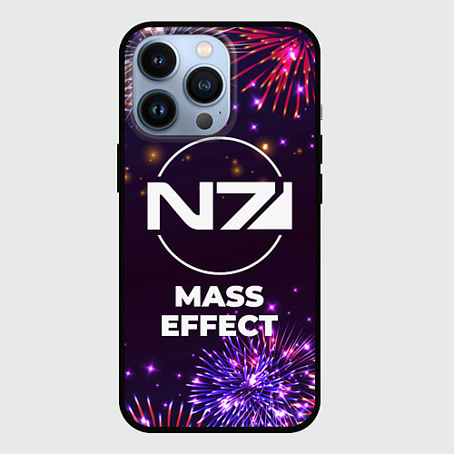 Чехол iPhone 13 Pro Праздничный Mass Effect / 3D-Черный – фото 1