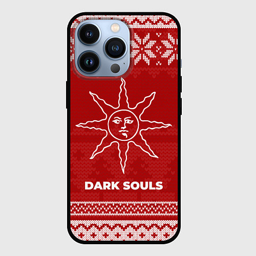 Чехол iPhone 13 Pro Новогодний Dark Souls / 3D-Черный – фото 1