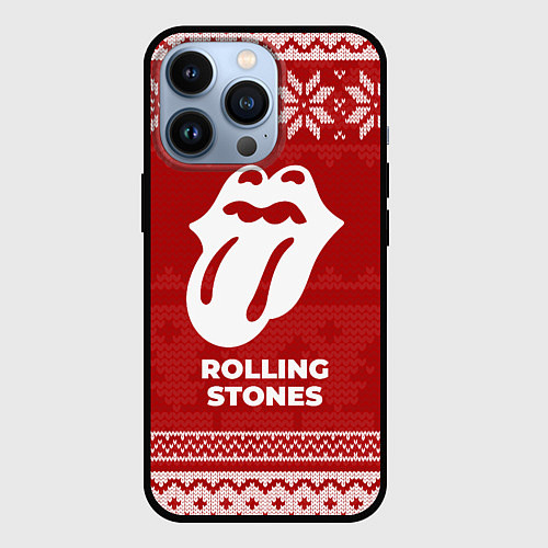 Чехол iPhone 13 Pro Новогодний Rolling Stones / 3D-Черный – фото 1