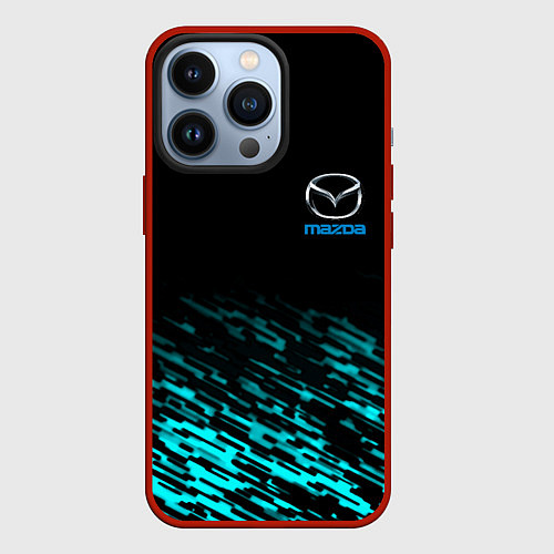 Чехол iPhone 13 Pro Mazda голубые краски / 3D-Красный – фото 1