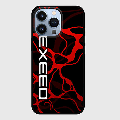 Чехол iPhone 13 Pro Exeed - red liquid / 3D-Черный – фото 1