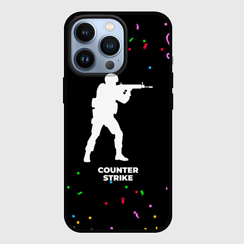 Чехол iPhone 13 Pro Counter Strike конфети / 3D-Черный – фото 1