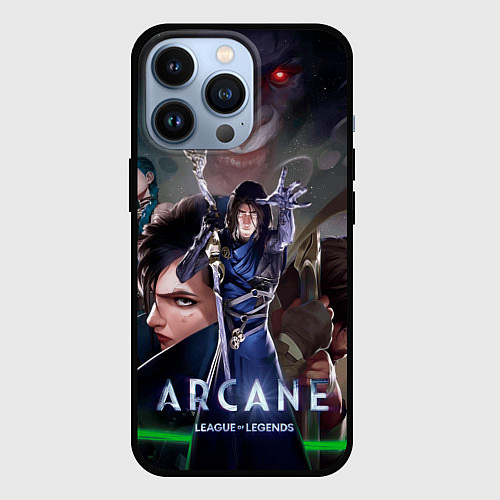 Чехол iPhone 13 Pro Варвик и герои из Аркейн / 3D-Черный – фото 1